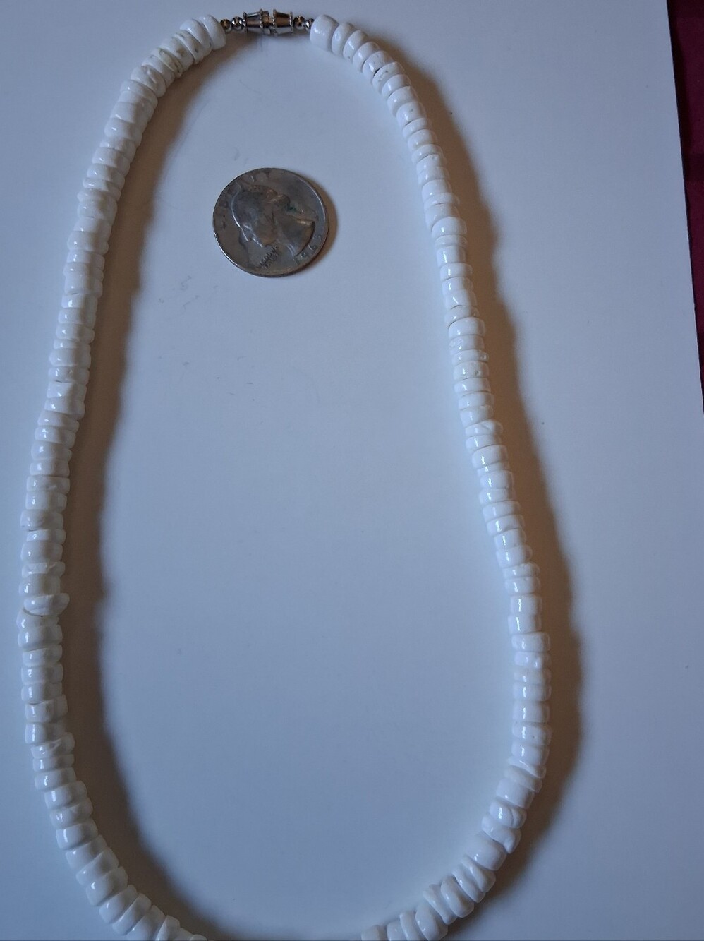 Vintage Authentic Unisex White Puka Shell Necklace Classic 18" Coastal Strand
